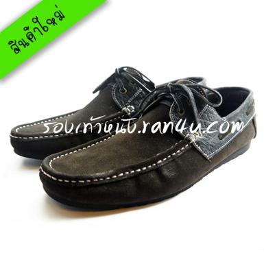 J207 รองเท้า Boatshoes สีน้ำตาลเข้ม-กรม